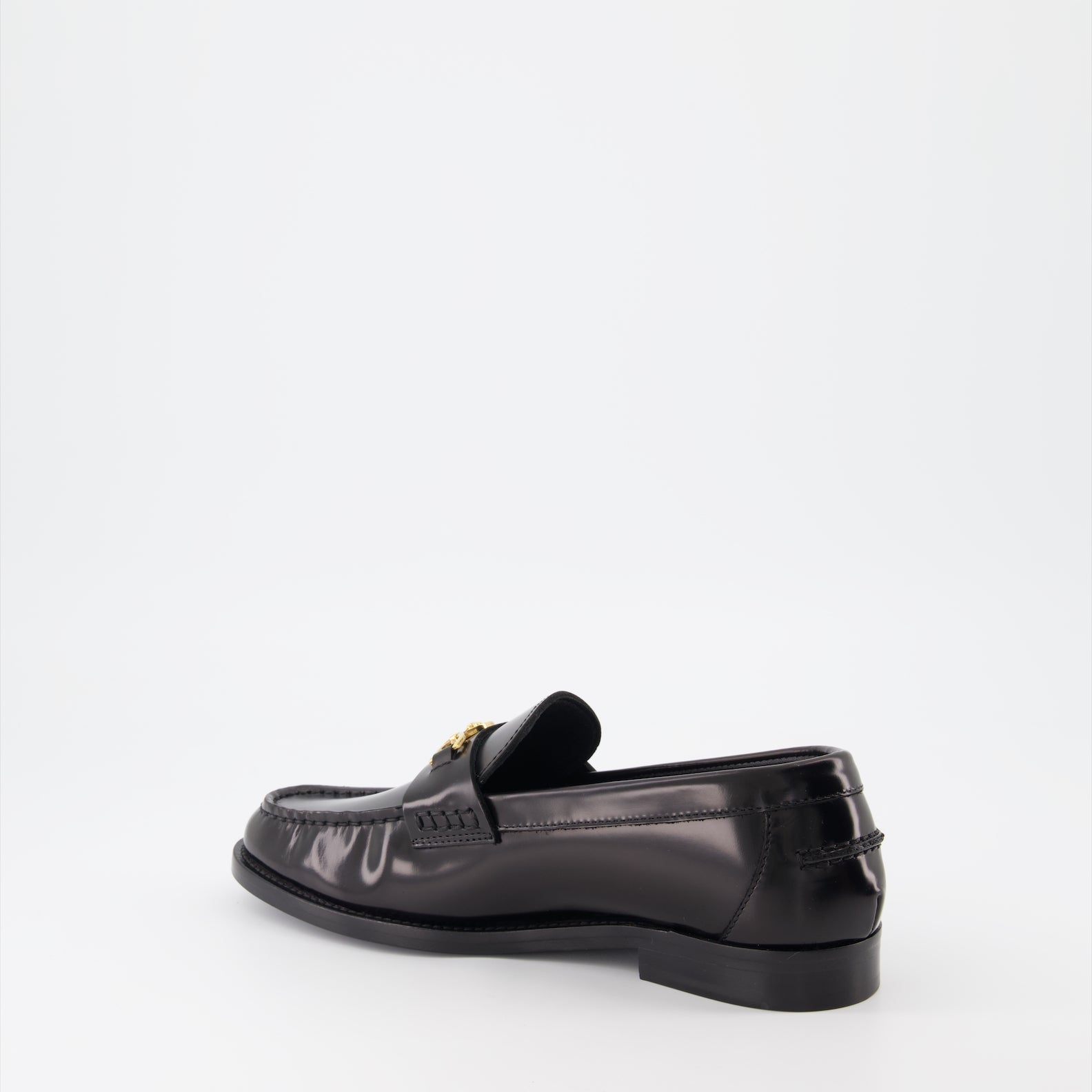 Versace Medusa Accent Leather Loafers - image 3