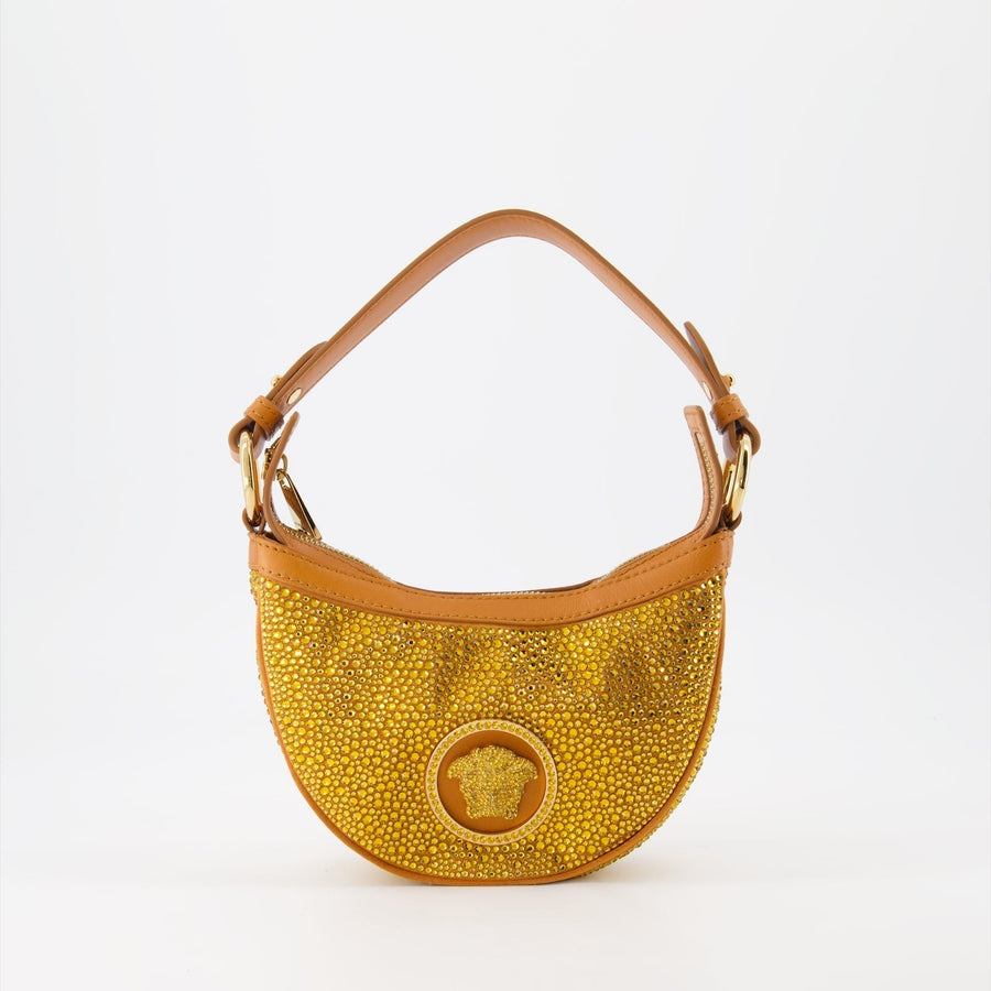 Versace Crystal Embellished Mini Hobo Bag
