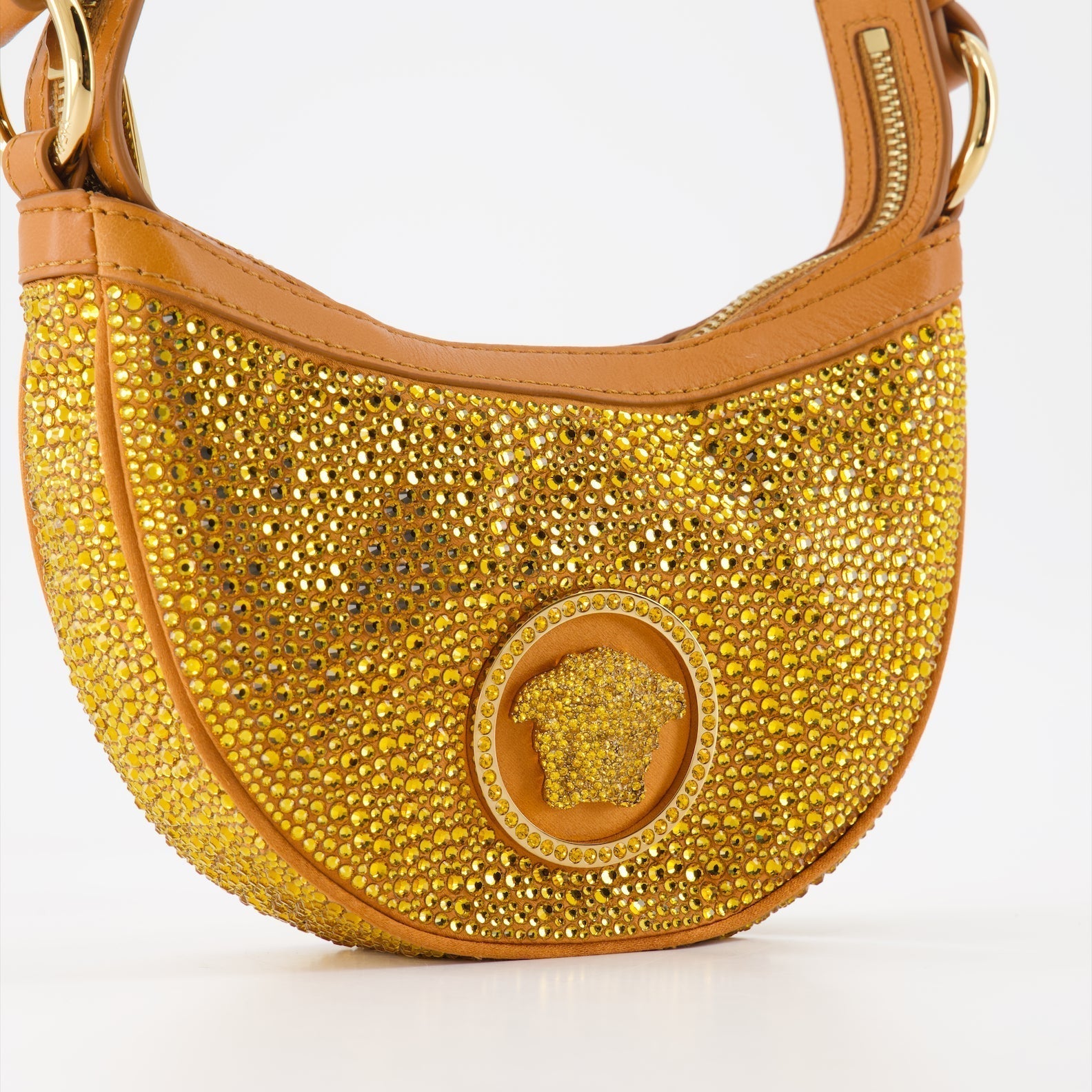 Versace Crystal Embellished Mini Hobo Bag - image 3