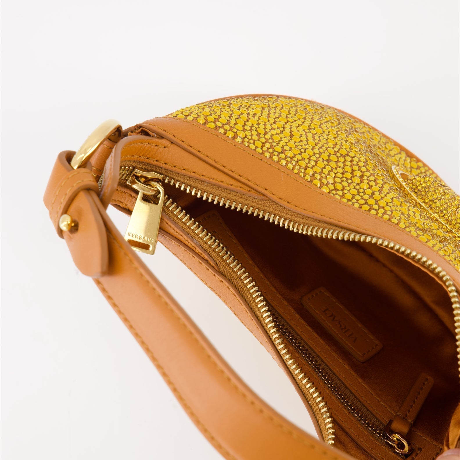 Versace Crystal Embellished Mini Hobo Bag - image 4