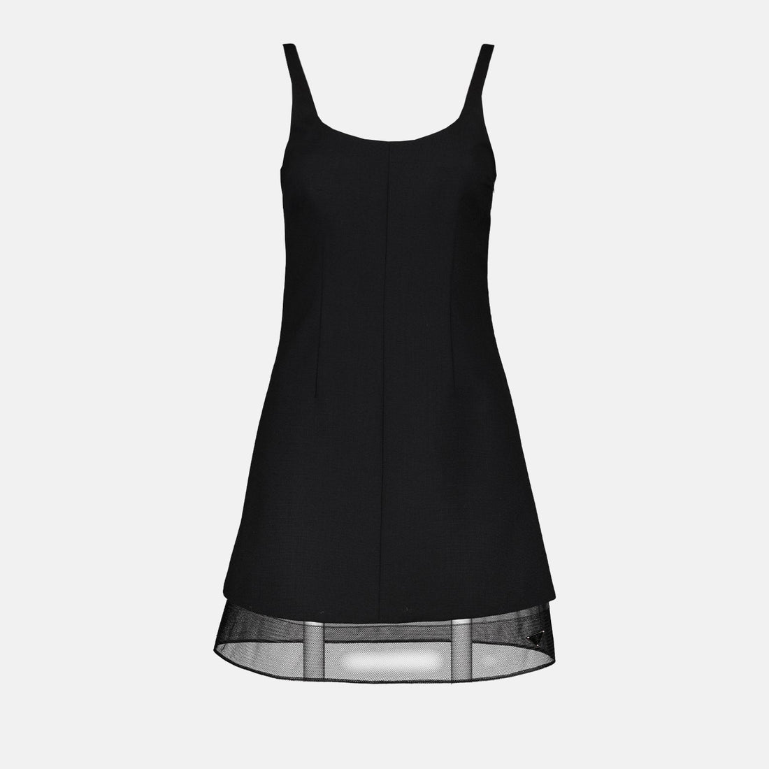 Structured Mini Dress with Sheer Hem