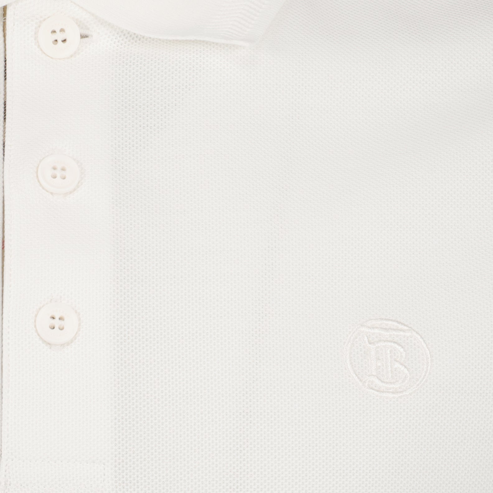 Burberry White Polo with Check Placket Detail - image 5