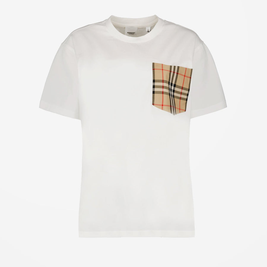 Burberry Check Pocket Cotton T-Shirt