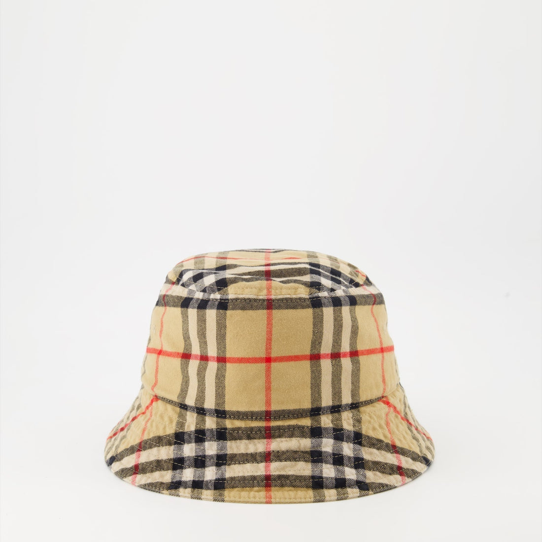 Vintage Check Bucket Hat – Beige