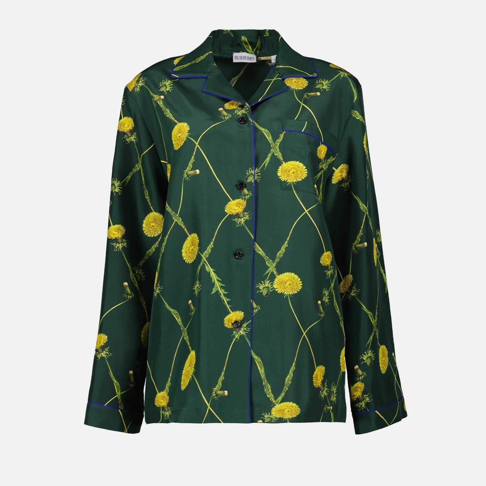 Burberry Floral Print Silk Pajama Shirt