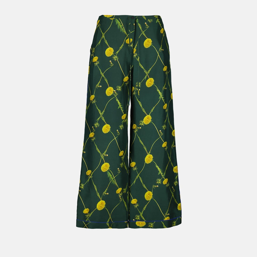 Burberry Floral Print Wide-Leg Trousers