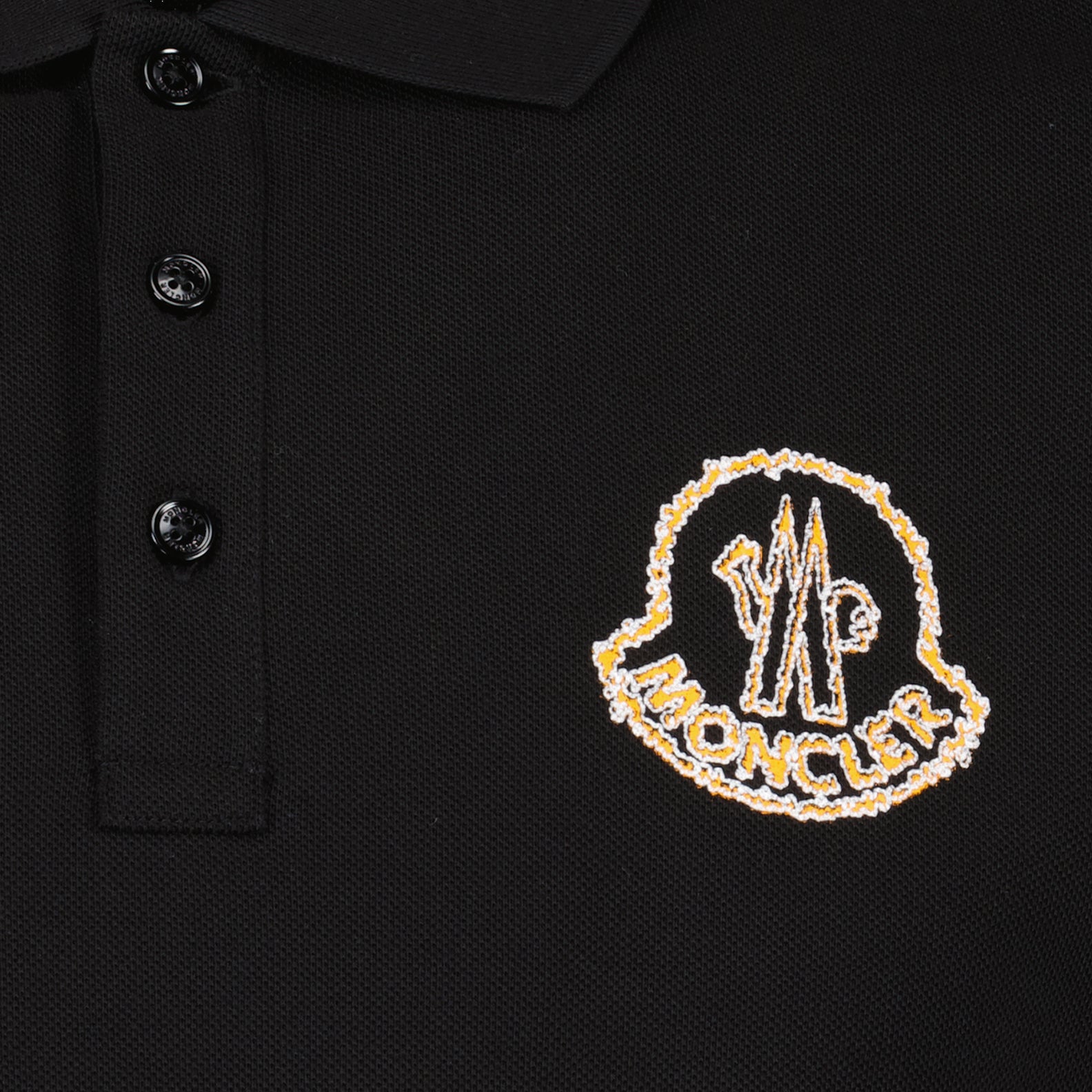 Moncler Moncler Black Polo Shirt with Statement Embroidered Logo - image 5