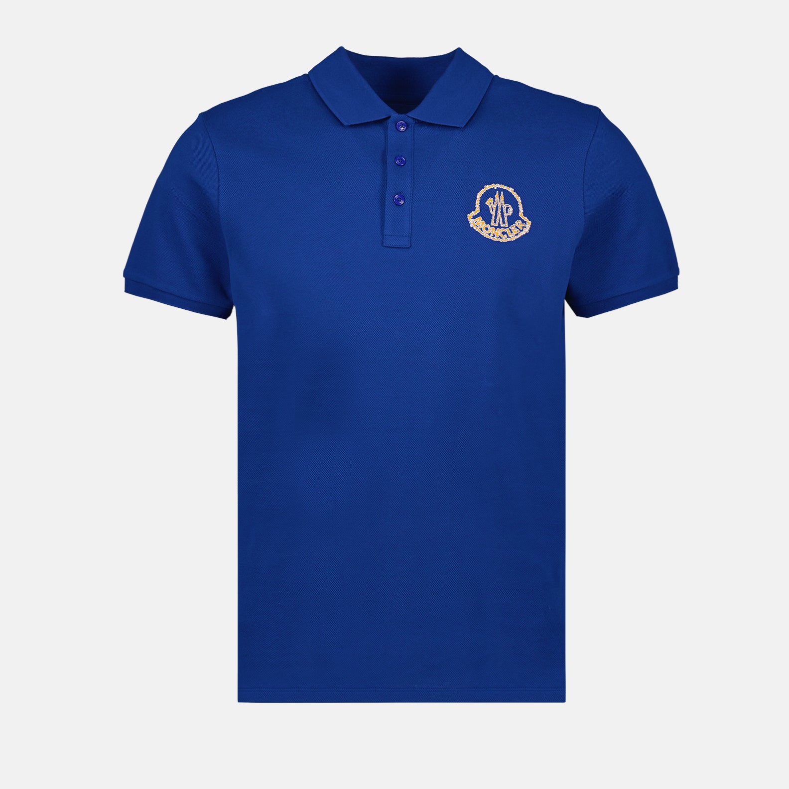 Moncler Moncler Blue Polo Shirt with Statement Logo