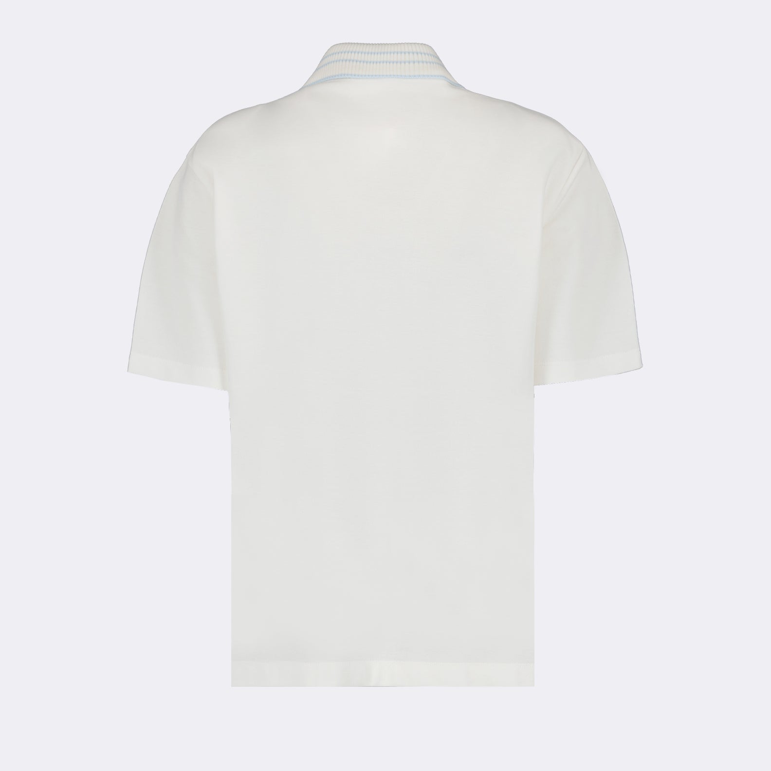 Moncler White Polo Shirt with Subtle Stripe Collar - image 4