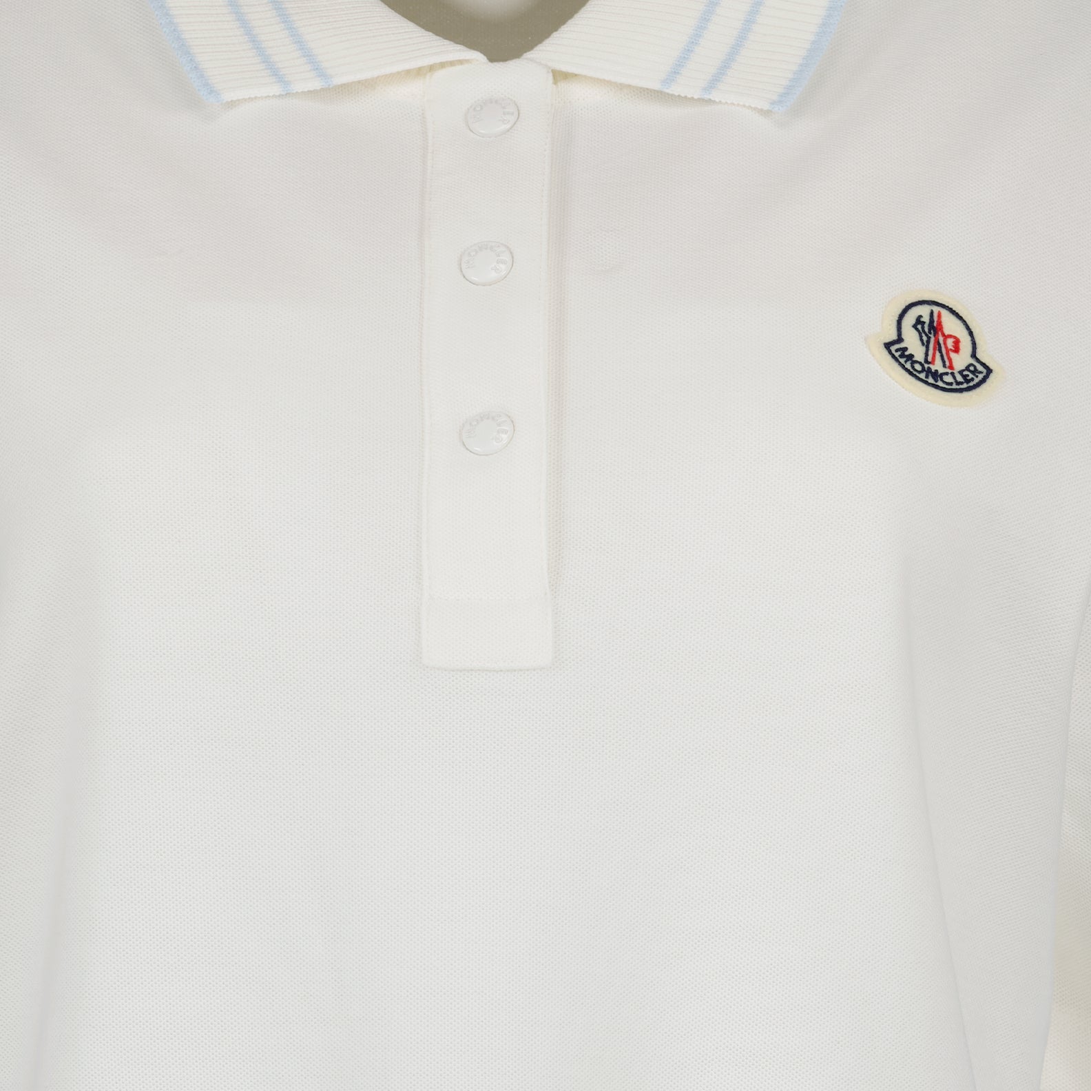 Moncler White Polo Shirt with Subtle Stripe Collar - image 5