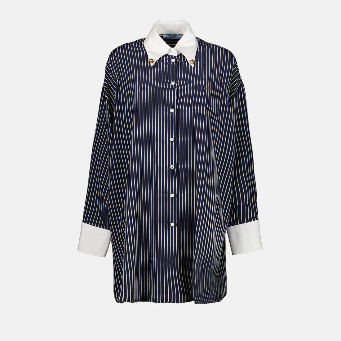 Navy Striped Oversized Shirt