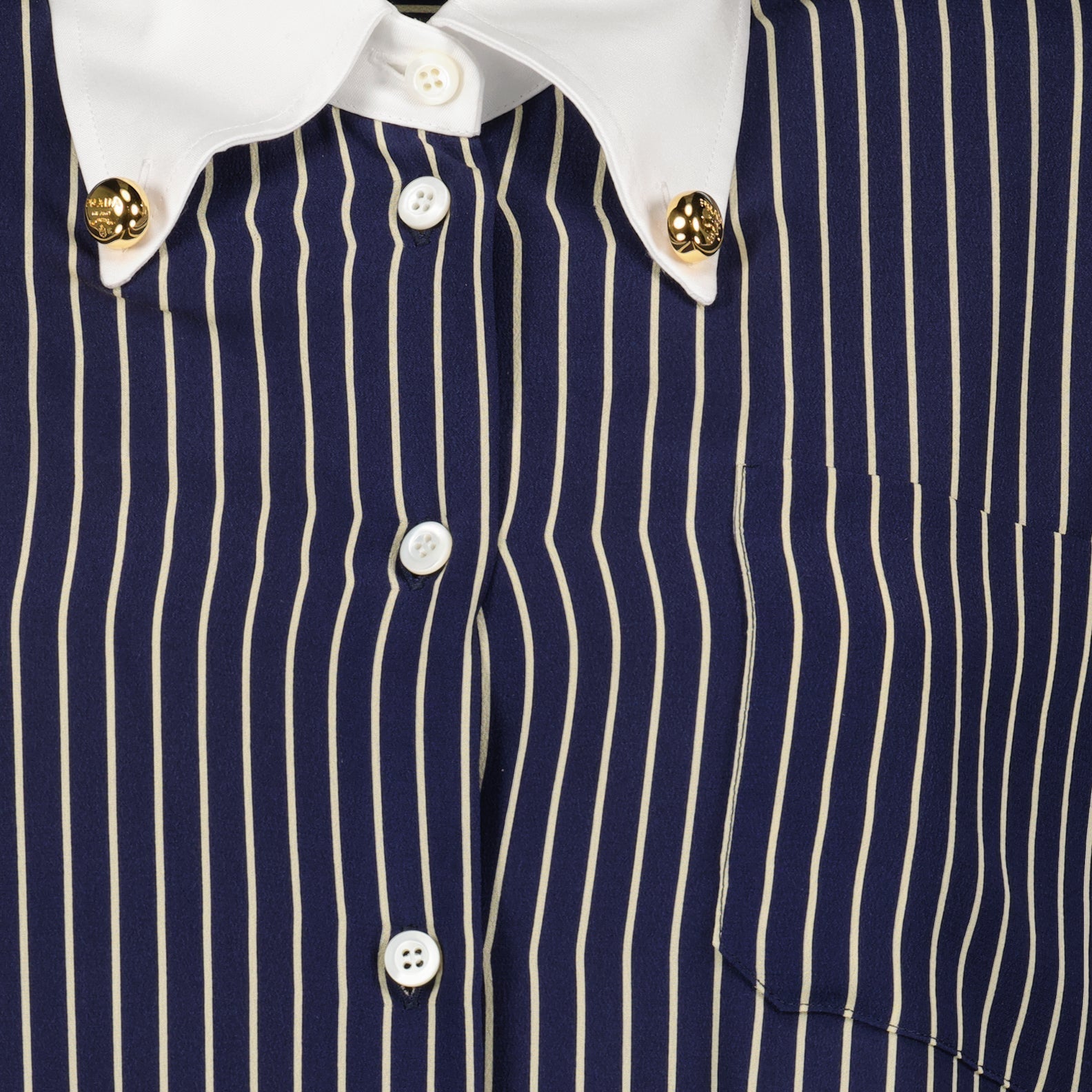 Prada Navy Striped Oversized Shirt - image 5