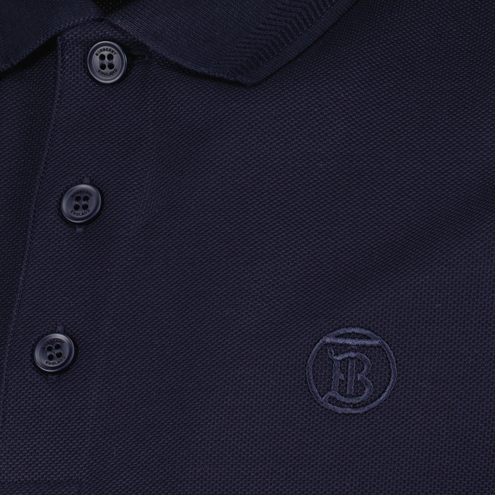 Burberry Navy Polo with Signature Check Placket - image 5