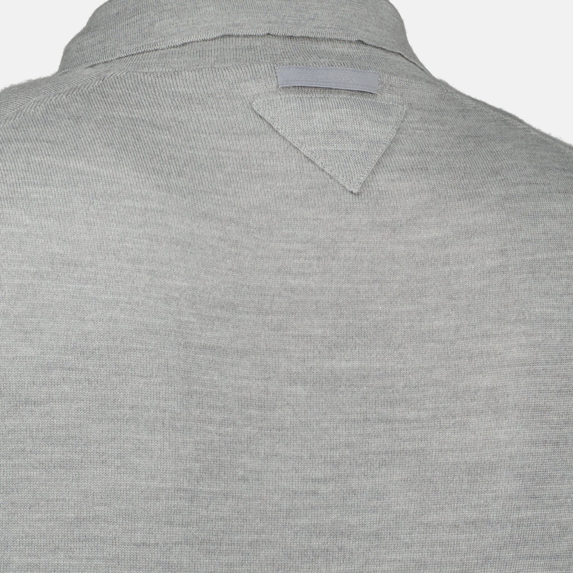 Prada Prada Cashmere & Silk Knit Polo Shirt in Light Grey - image 4