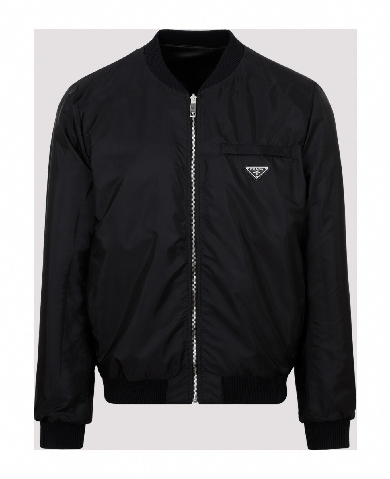 Prada Reversible Leather & Nylon Bomber Jacket - image 6