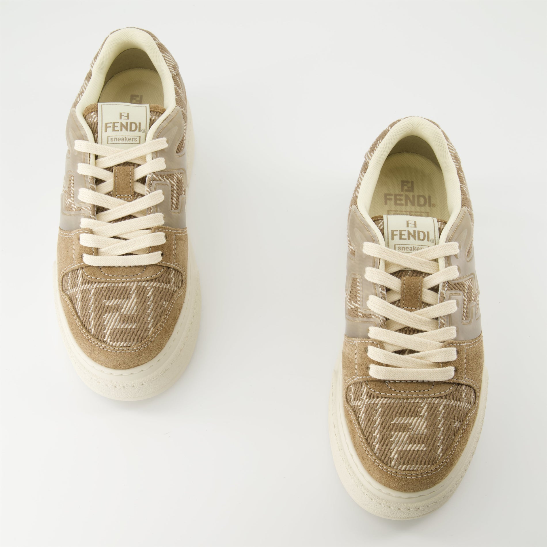 Fendi Platform Sneakers Beige Jacquard - image 6