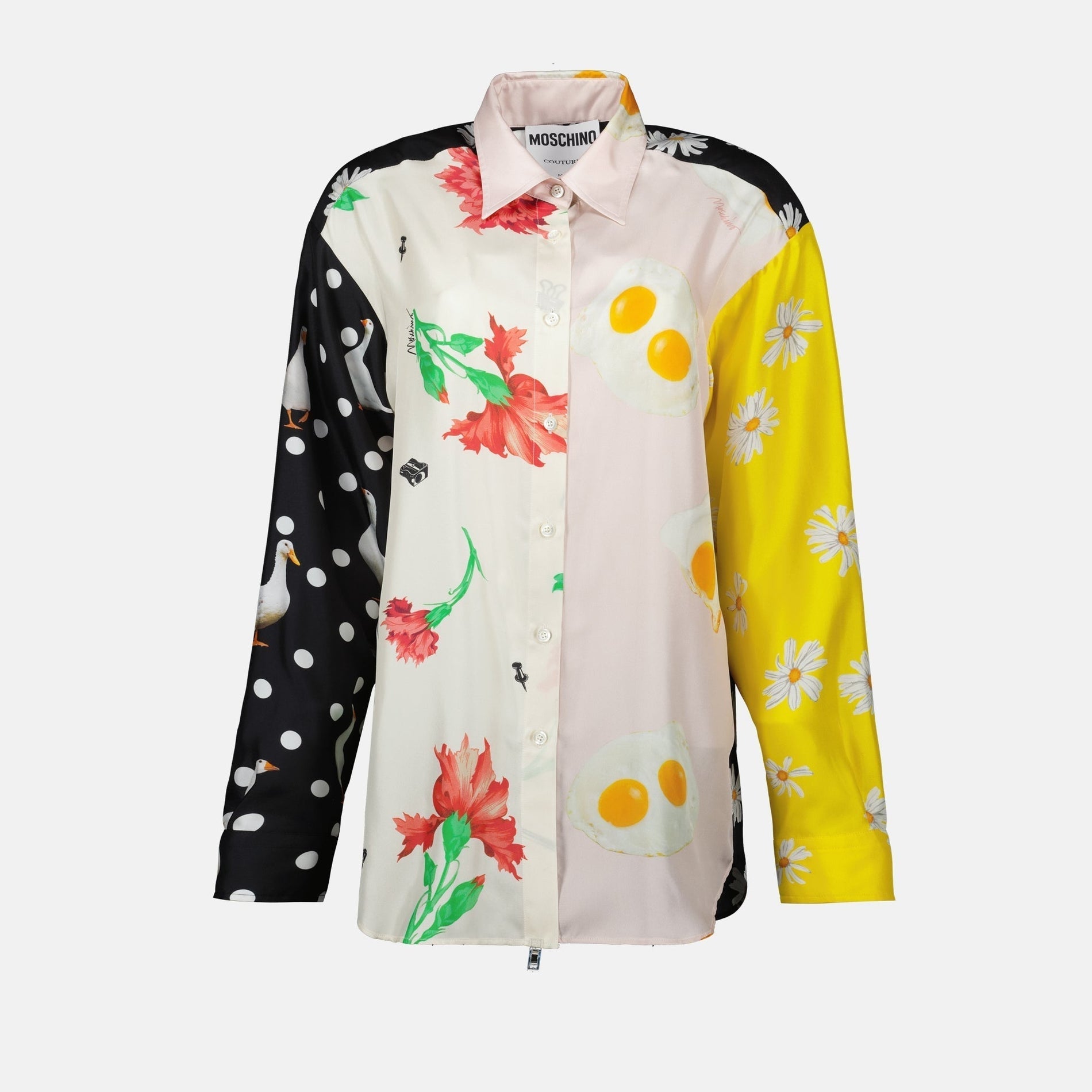 Moschino Patchwork Print Silk Shirt