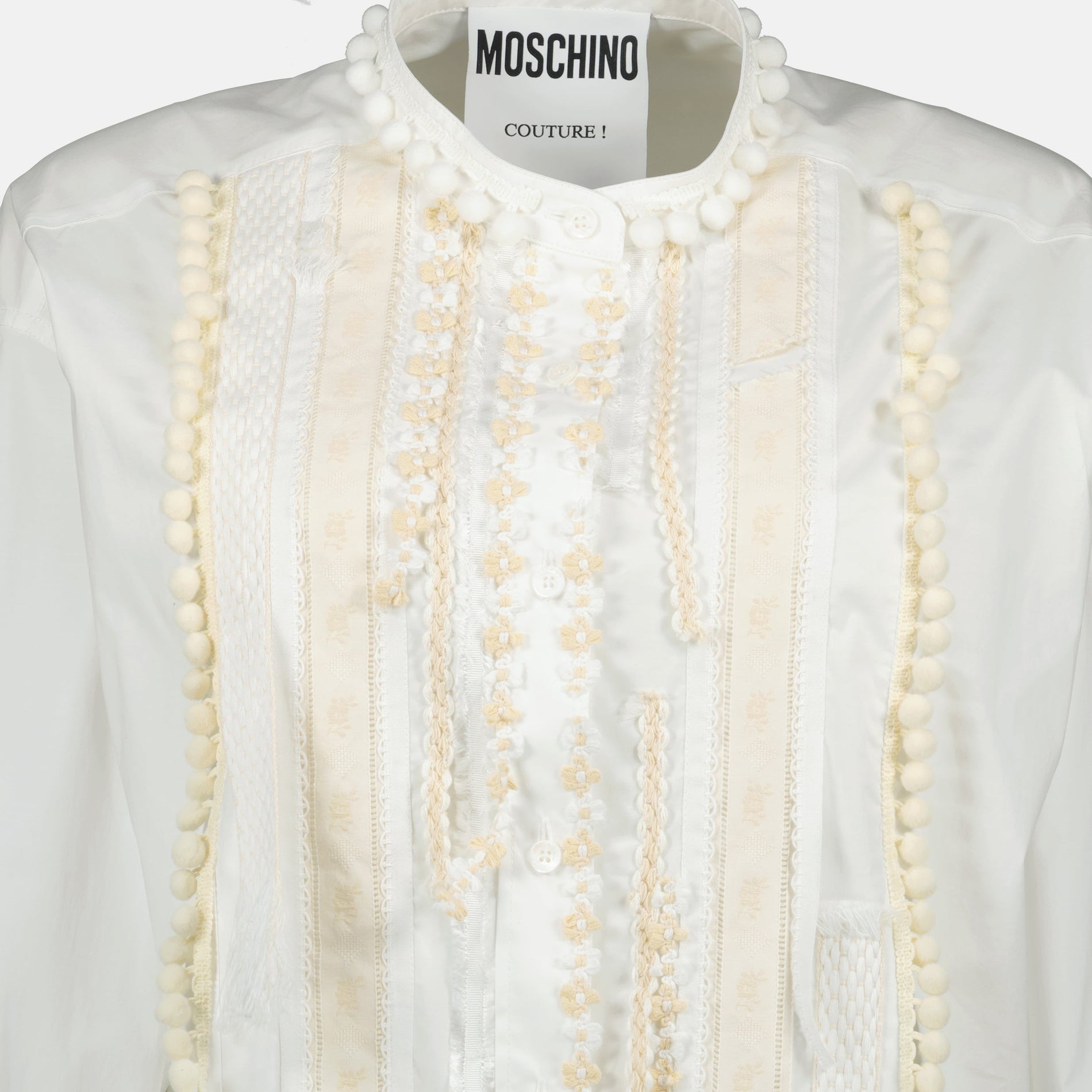 Moschino Embellished Lace-Detail Shirt Dress - image 3