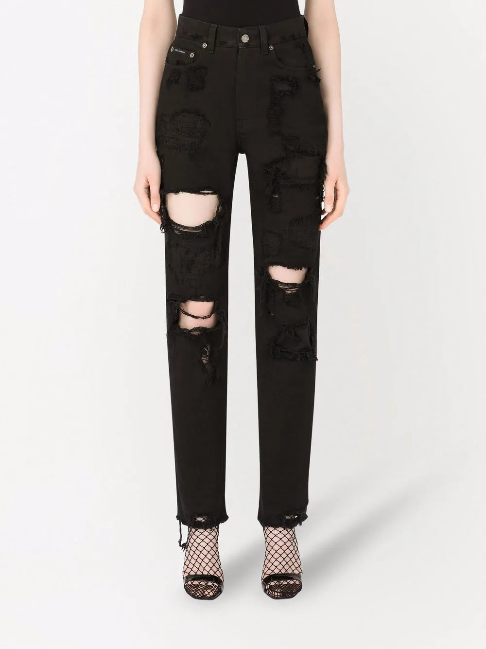 Dolce & Gabbana Distressed Black Slim-Fit Jeans - image 3