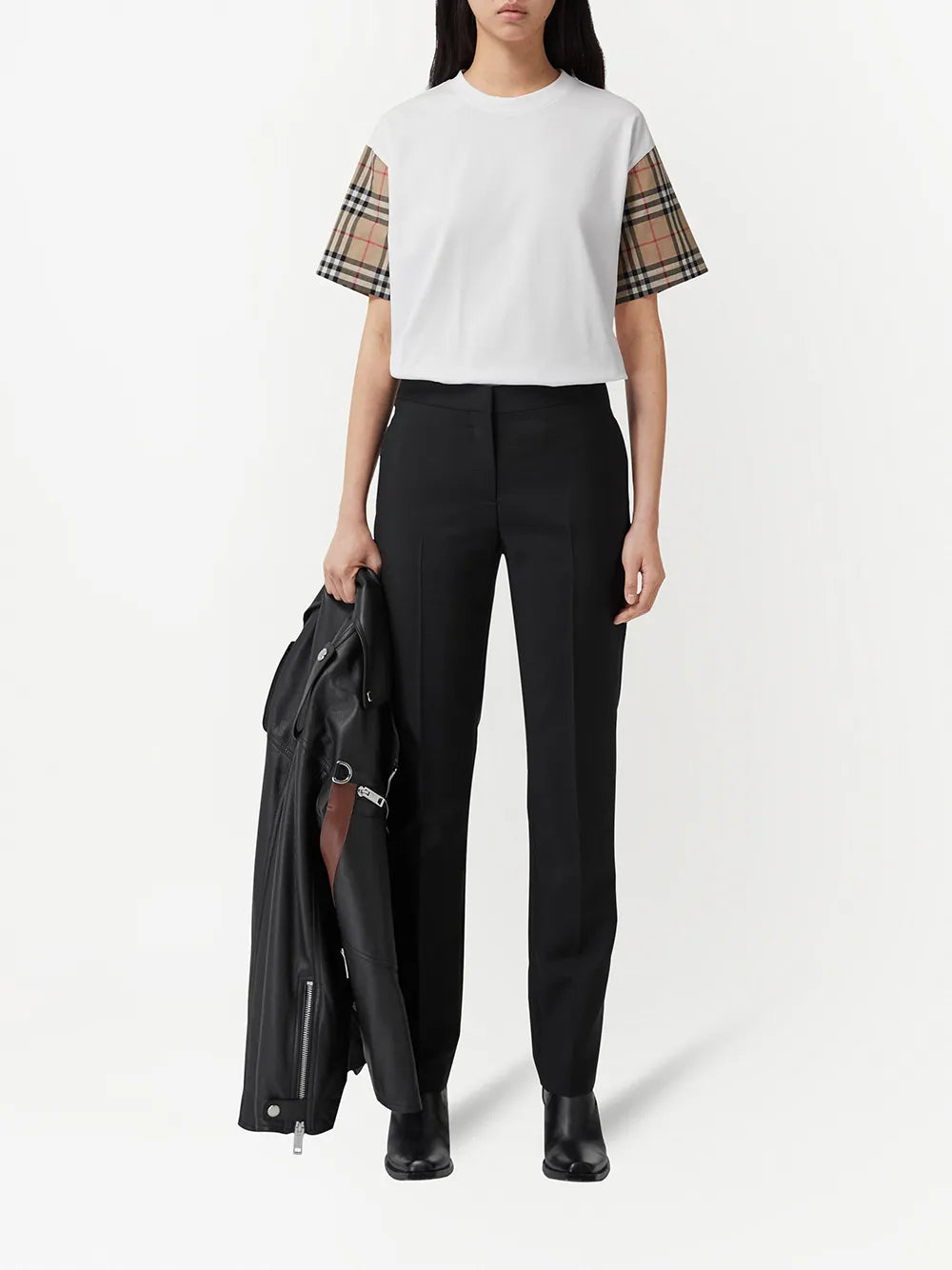 Burberry Check Sleeve Cotton T-Shirt - image 2
