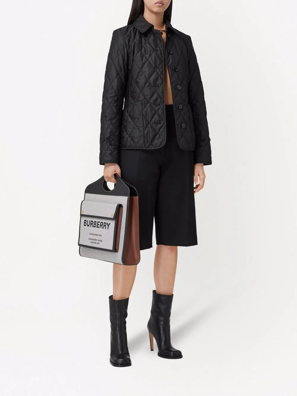 Burberry Black Diamond-Quilted Jacket - image 2