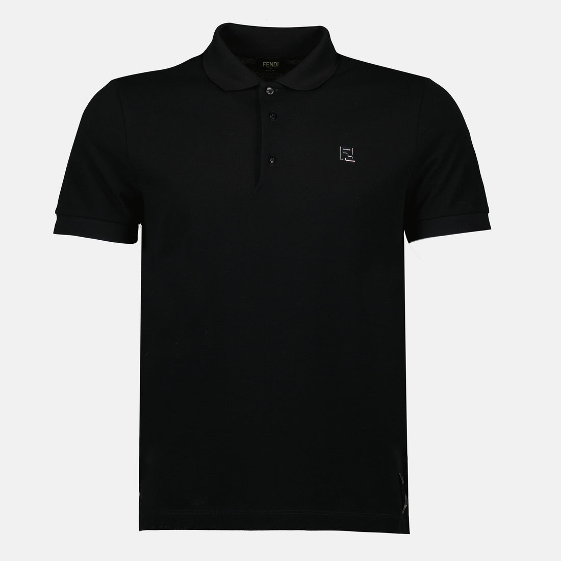 Fendi Black Polo Shirt with FF Logo Detail