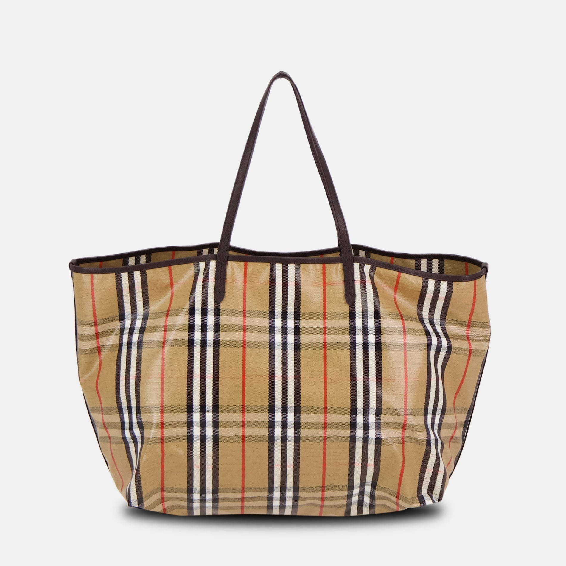 Burberry Check Coated Canvas Tote Bag - image 2