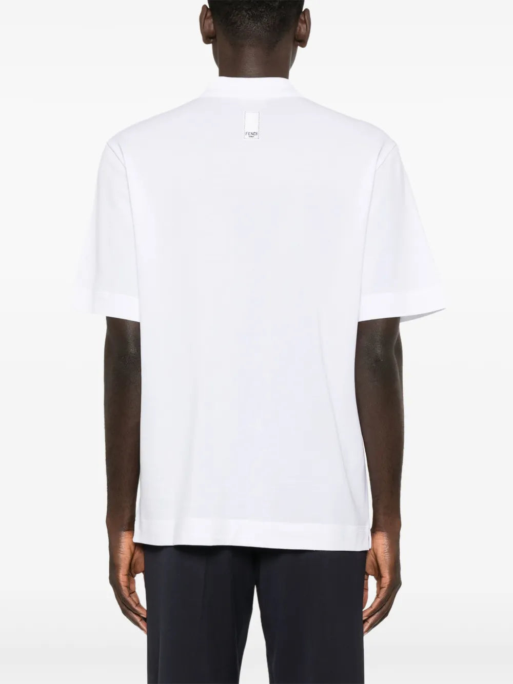 Fendi Fendi White Polo Shirt with Logo Patch Detail - image 6