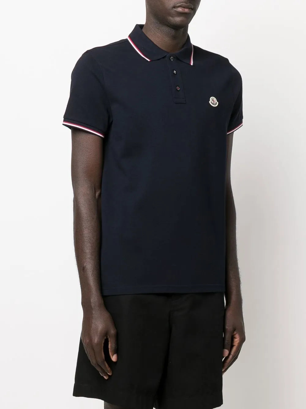 Moncler Moncler Navy Polo Shirt with Signature Tricolor Trim - image 3