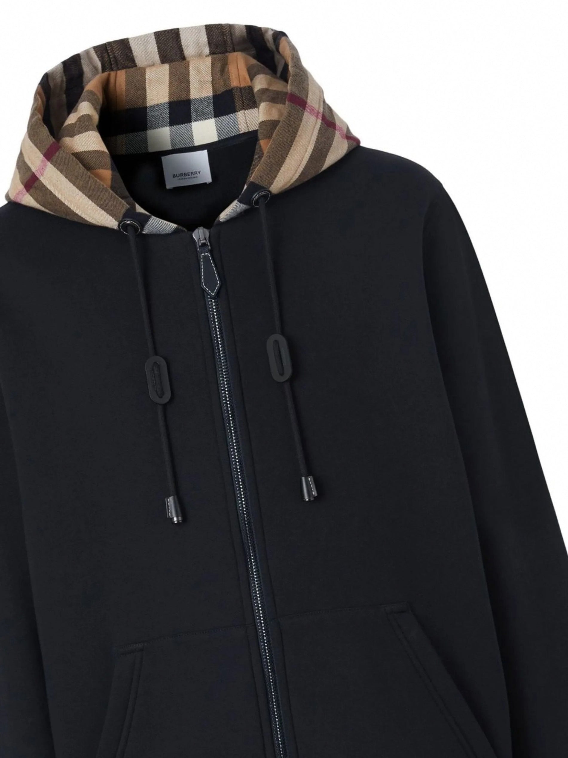 Burberry Check-Pattern Hooded Zip-Up Sweatshirt - image 3