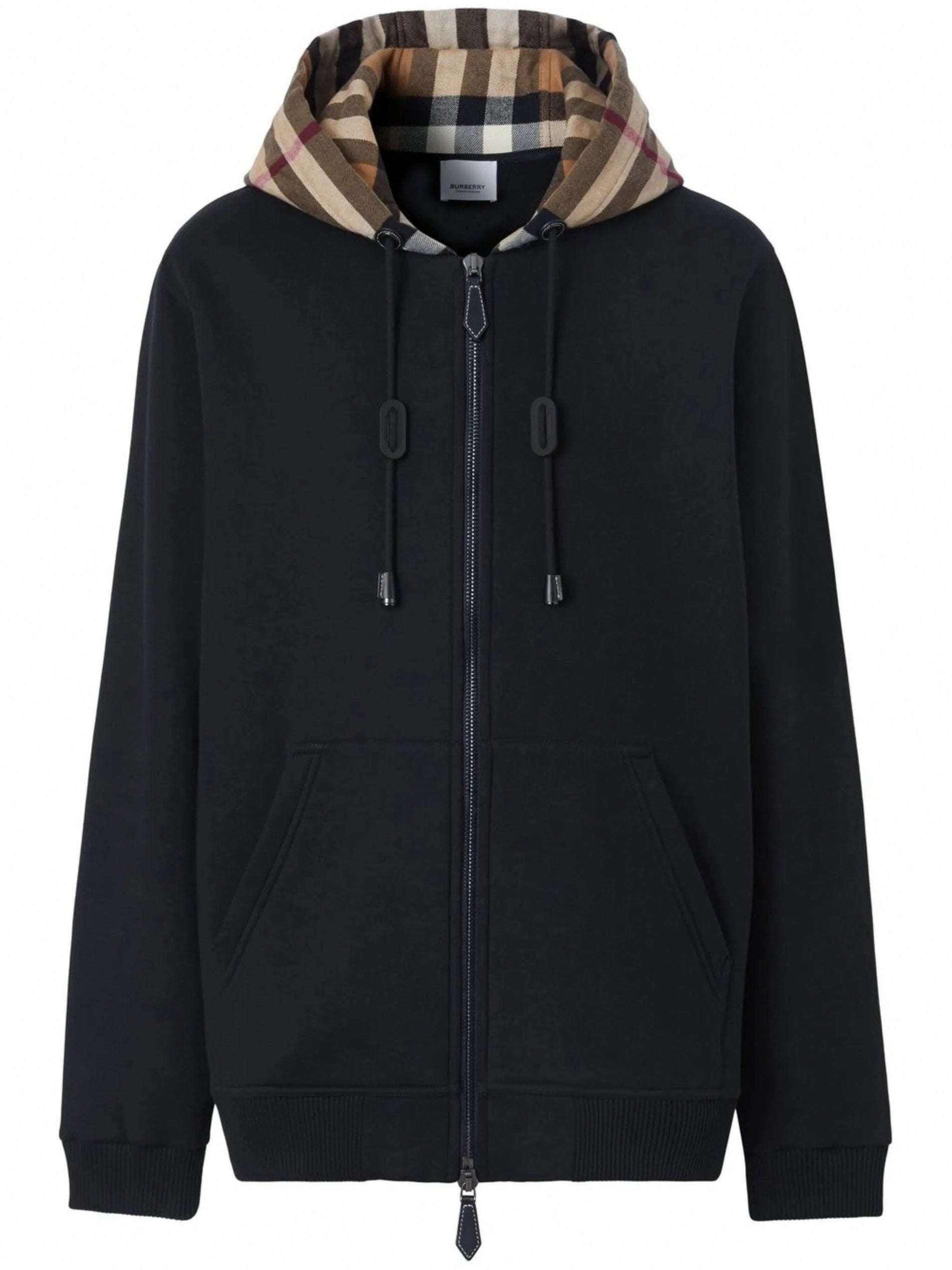 Burberry Check-Pattern Hooded Zip-Up Sweatshirt