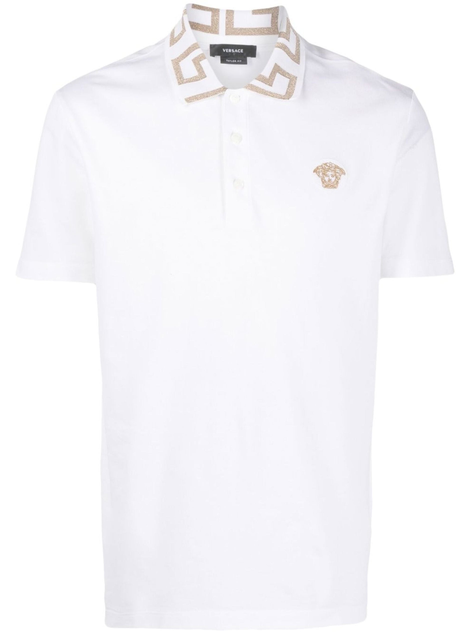 Versace Embroidered Cotton Piqué Polo