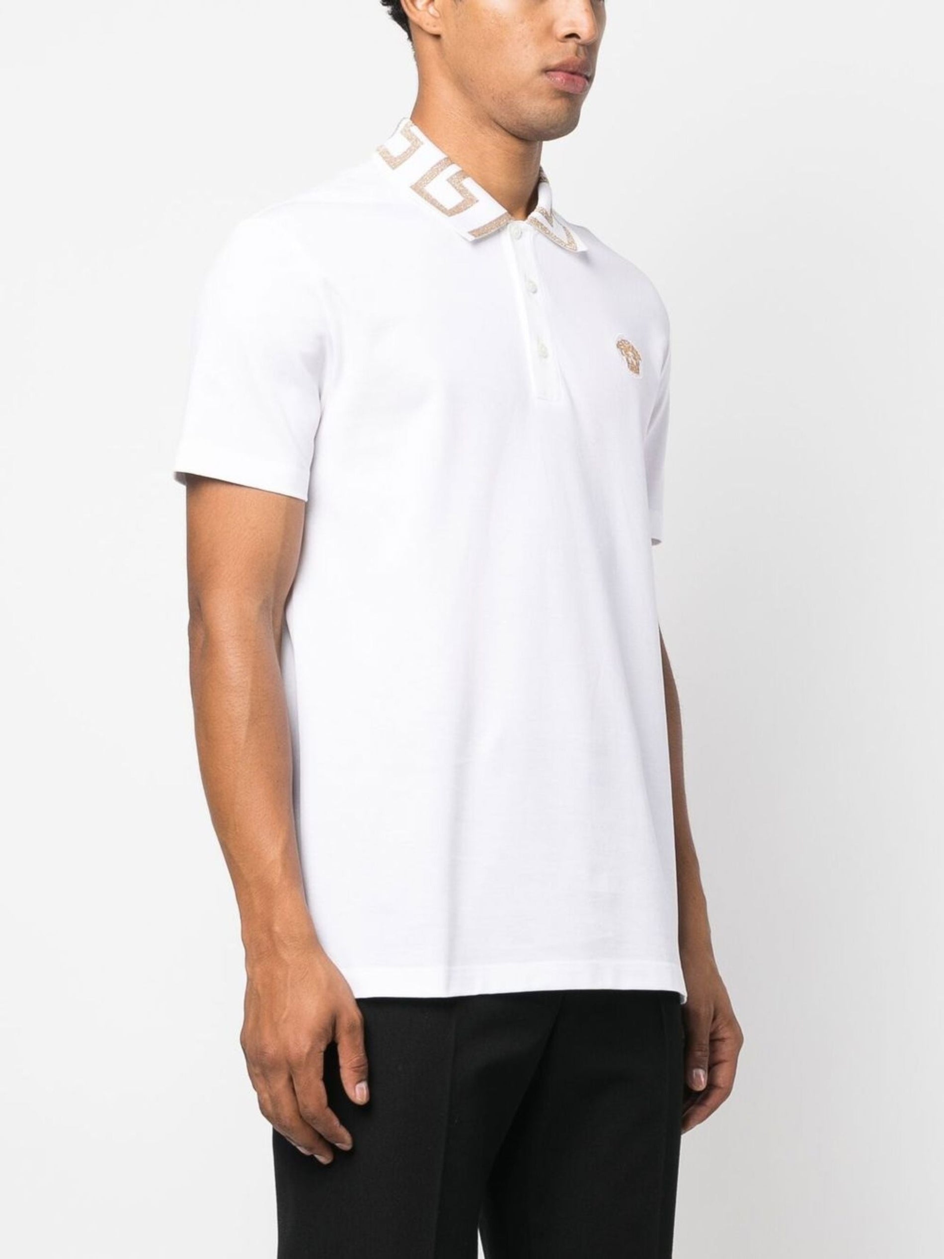 Versace Embroidered Cotton Piqué Polo - image 5