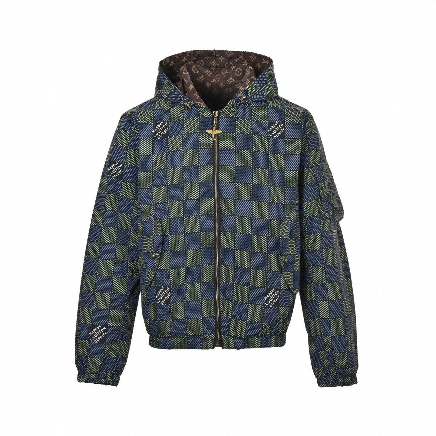 Louis Vuitton LV Reversible Monogram & Check Hooded Jacket