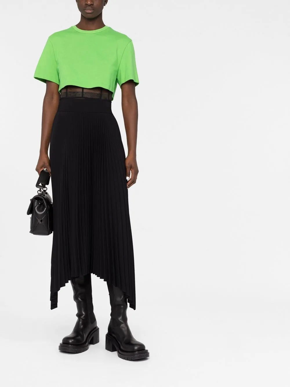 Alexander McQueen Mesh Corset Crop T-Shirt - image 2