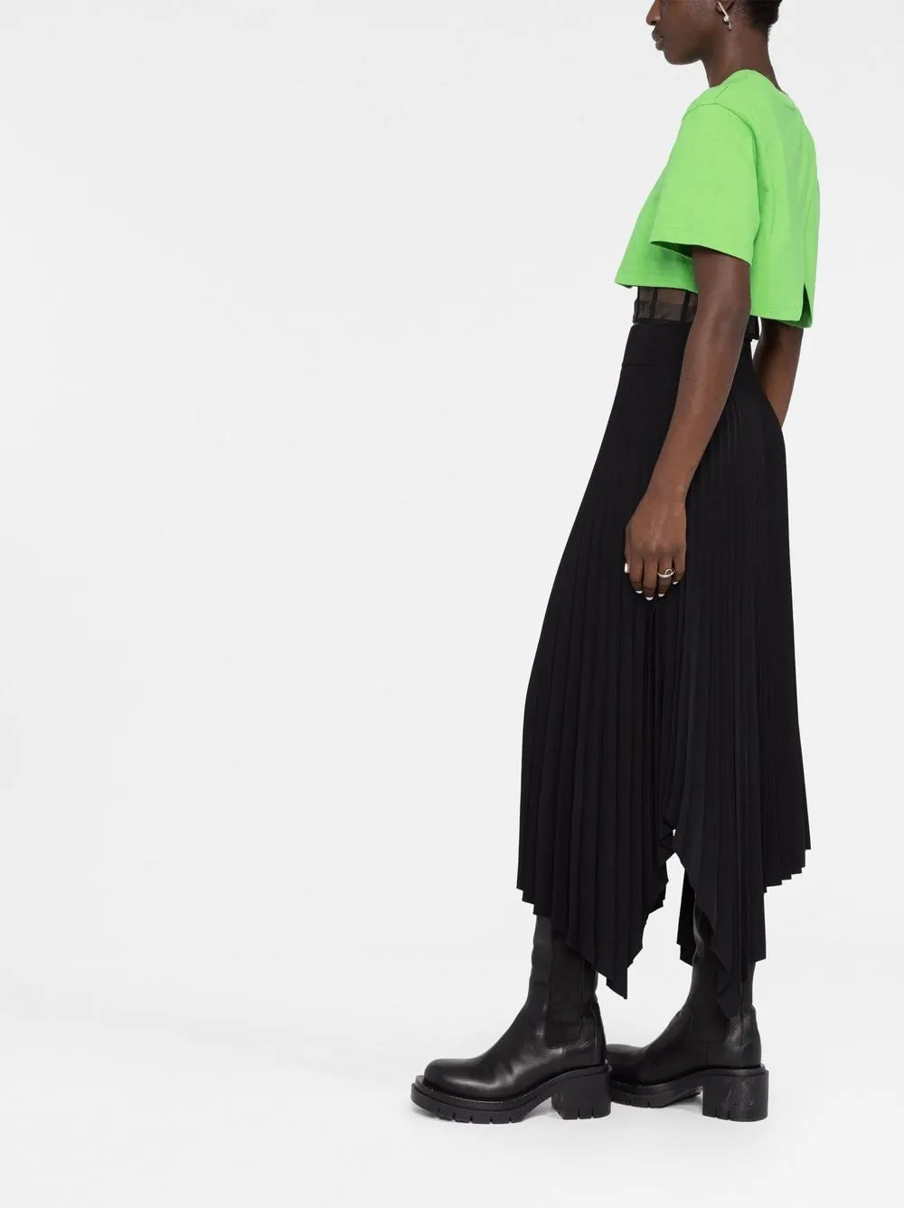 Alexander McQueen Mesh Corset Crop T-Shirt - image 6
