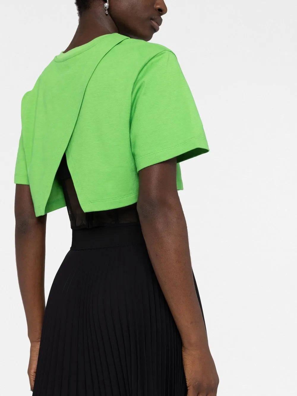 Alexander McQueen Mesh Corset Crop T-Shirt - image 3