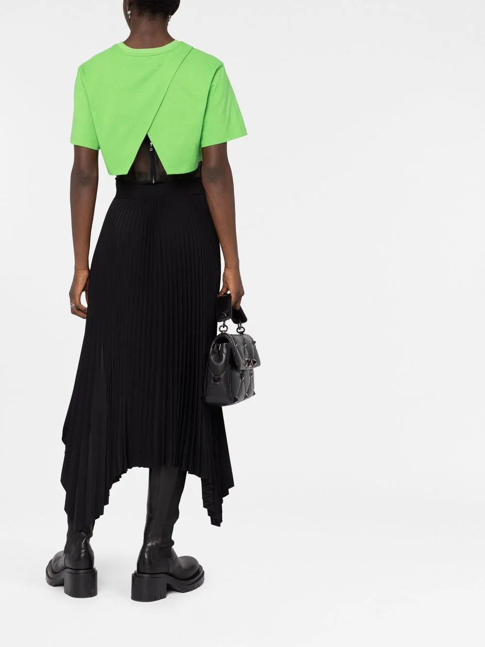 Alexander McQueen Mesh Corset Crop T-Shirt - image 8