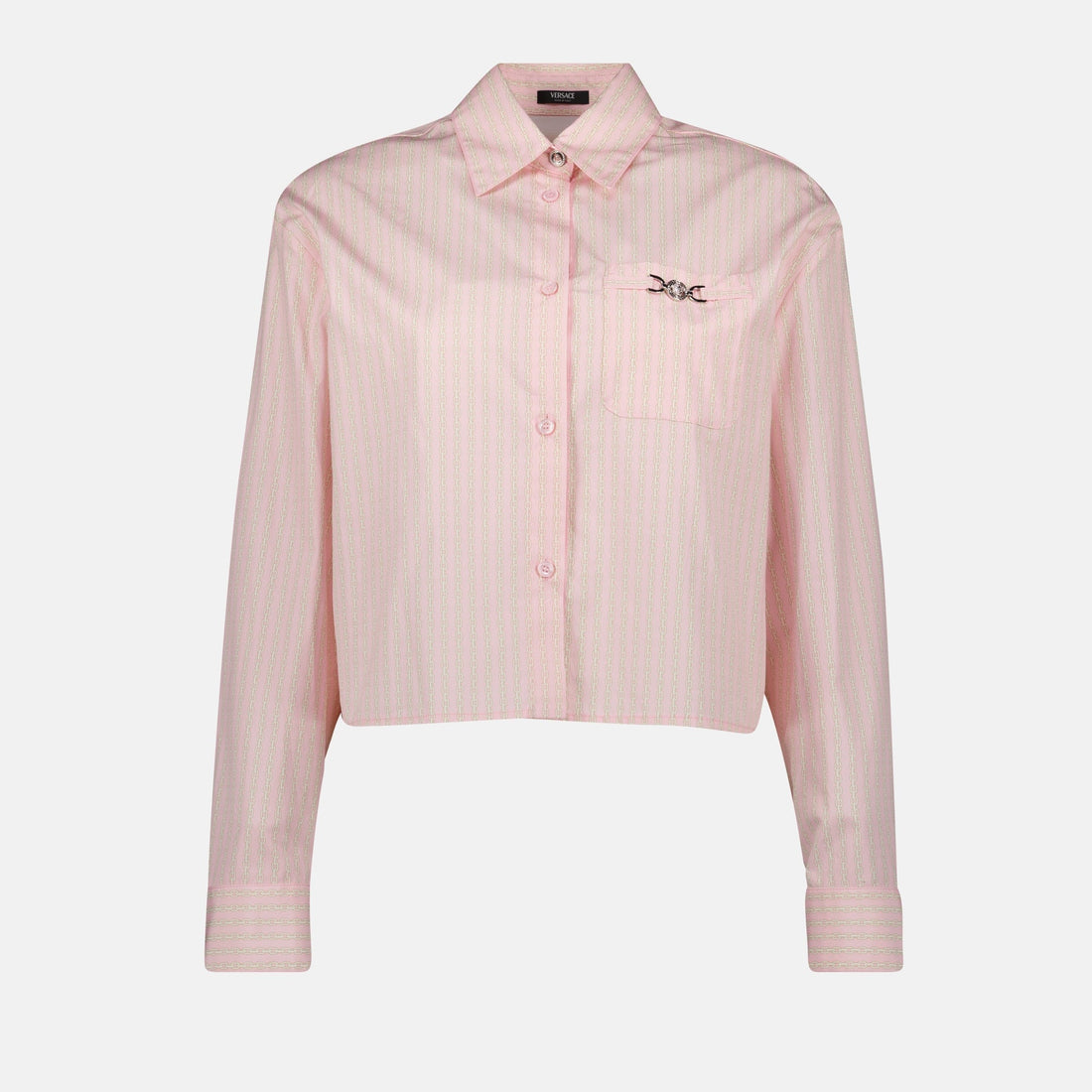 Cropped Chain Print Shirt