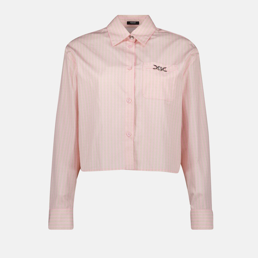 Versace Cropped Chain Print Shirt