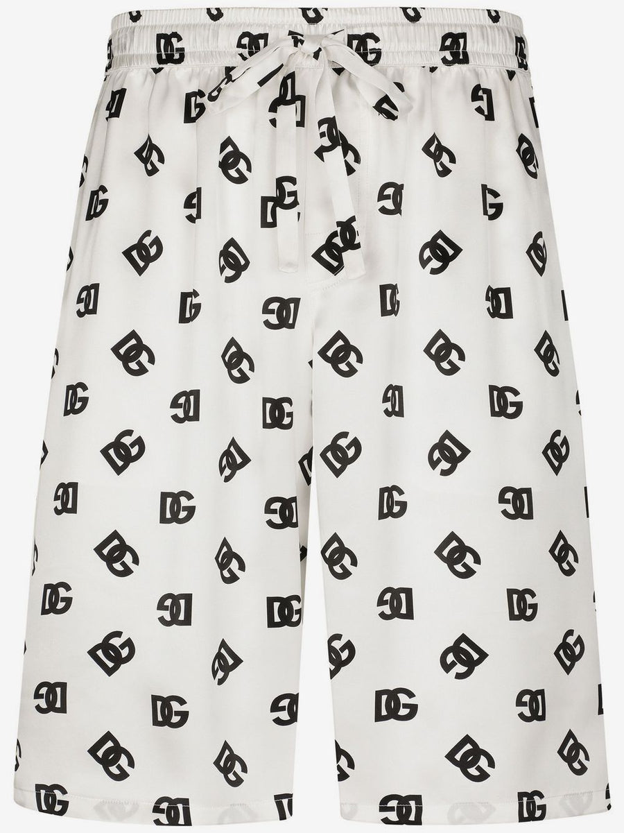 Dolce & Gabbana DG Monogram Silk Track Shorts