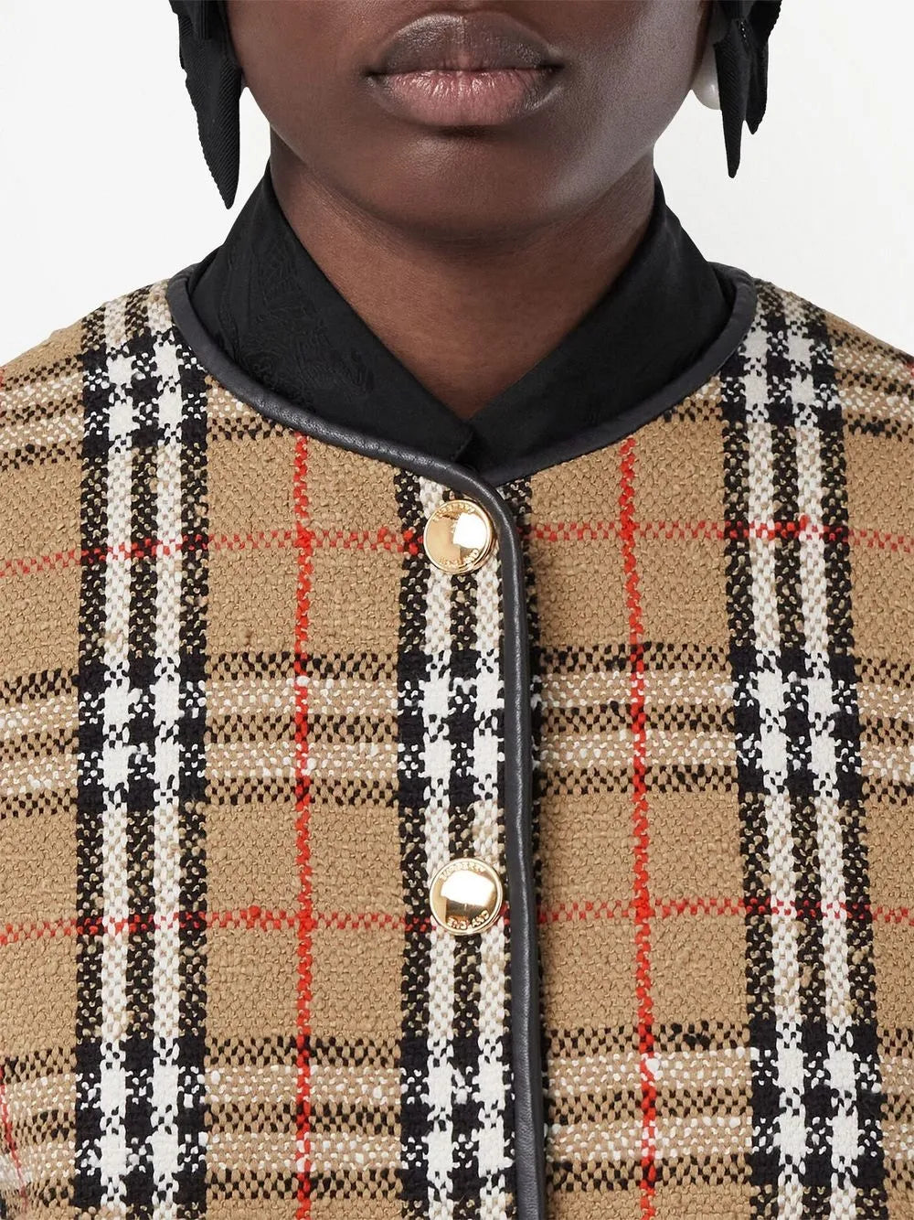 Burberry Vintage Check Tweed Fringe Jacket - image 7