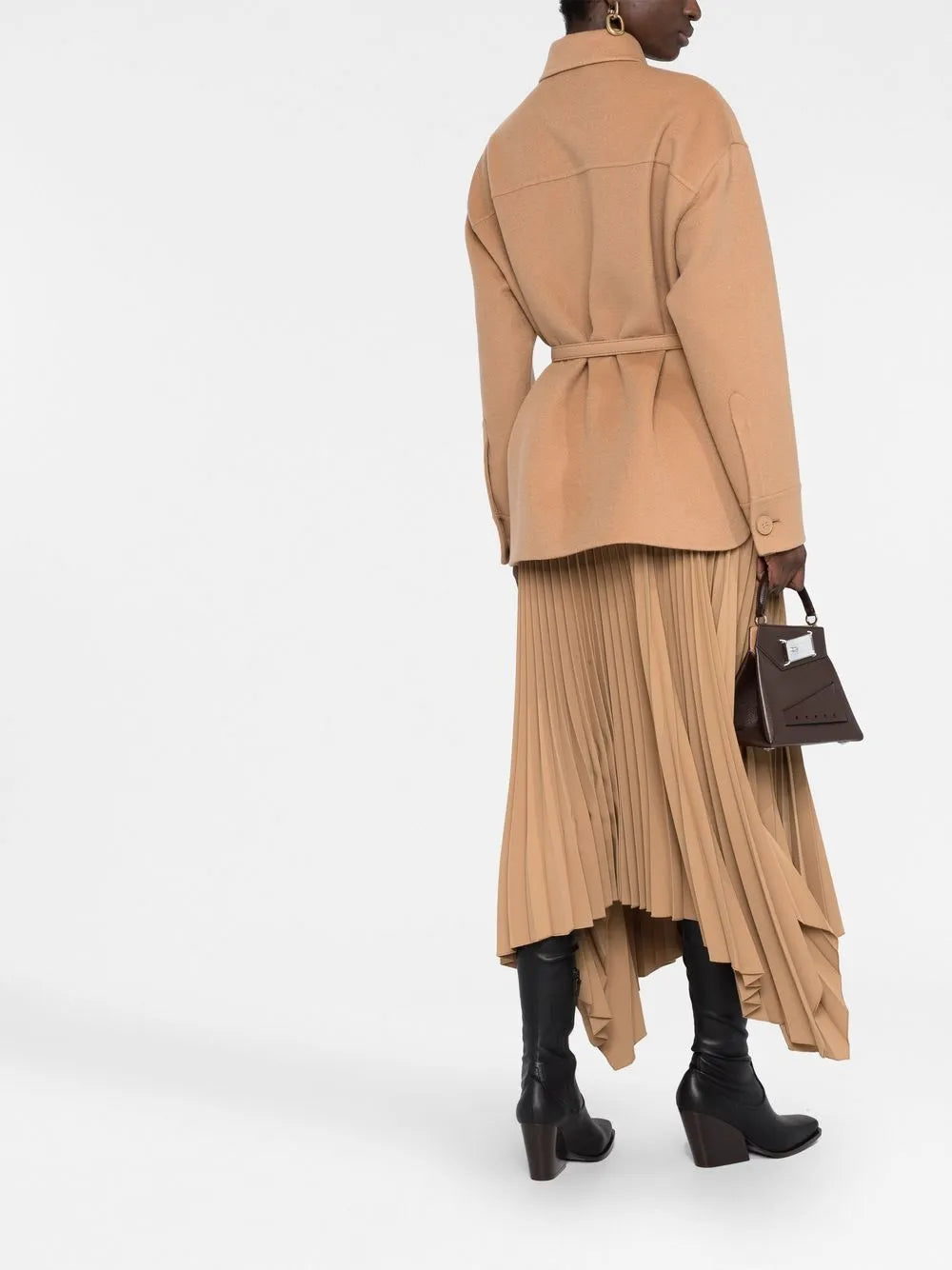 Fendi Camel Belted Overshirt Jacket - image 6