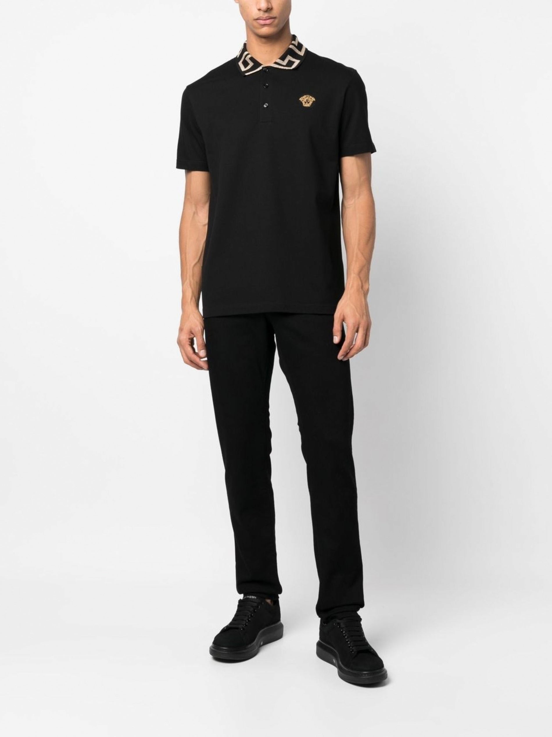 Versace Embroidered Cotton Piqué Polo - image 2