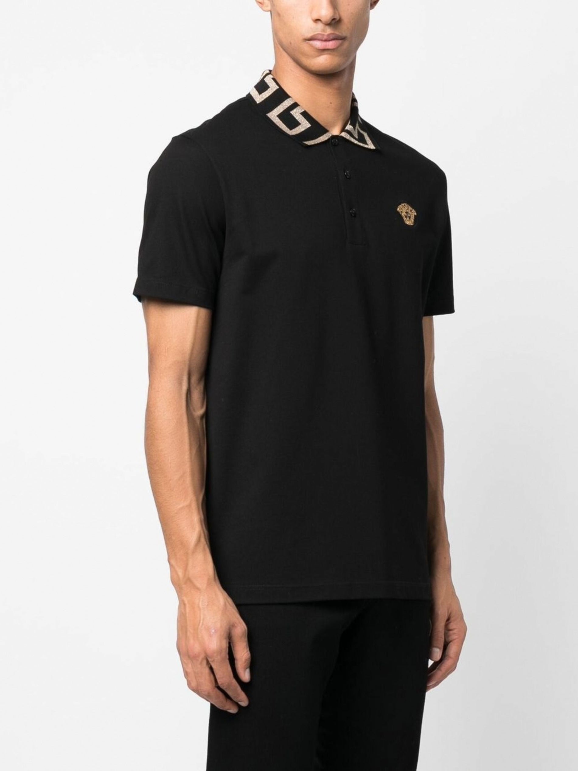 Versace Embroidered Cotton Piqué Polo - image 3