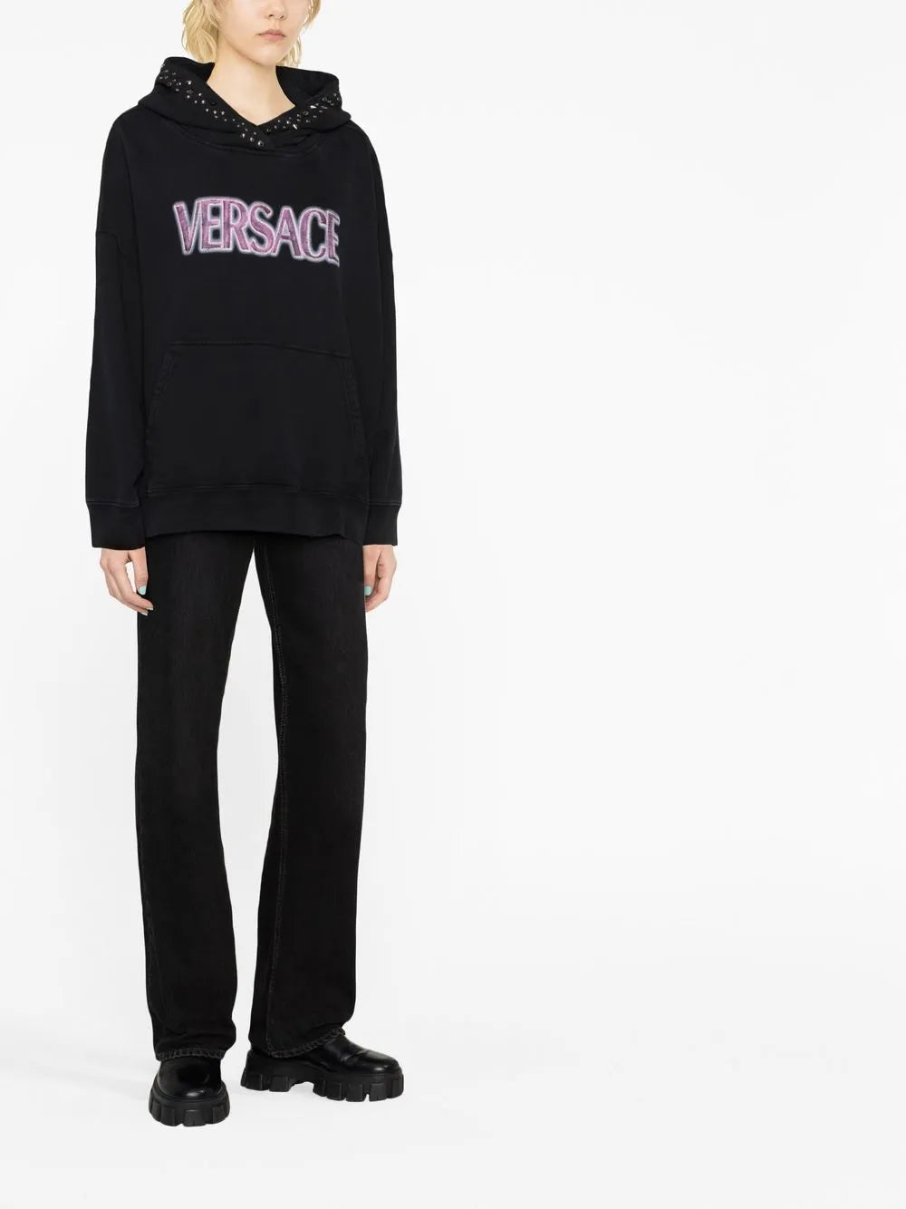 Versace Worn Logo Hoodie - image 3