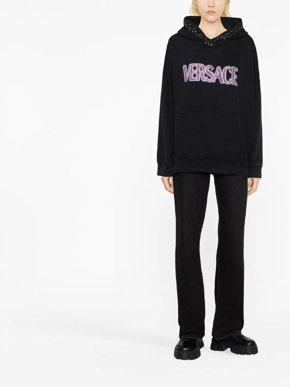 Versace Worn Logo Hoodie - image 2