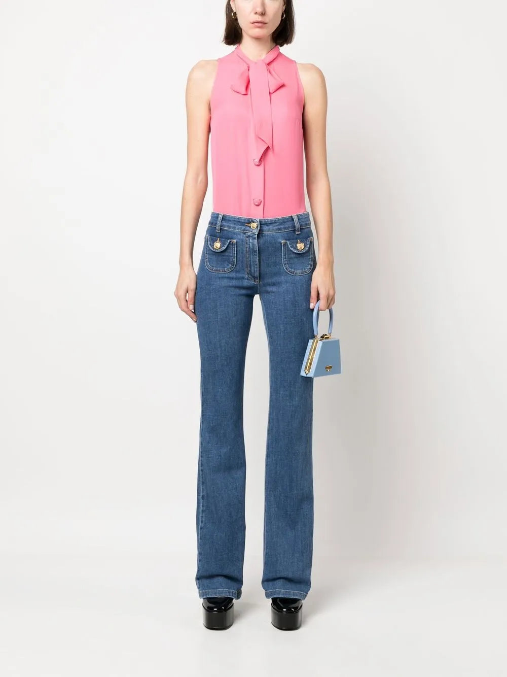 Moschino Silk Bow Blouse in Pink - image 2
