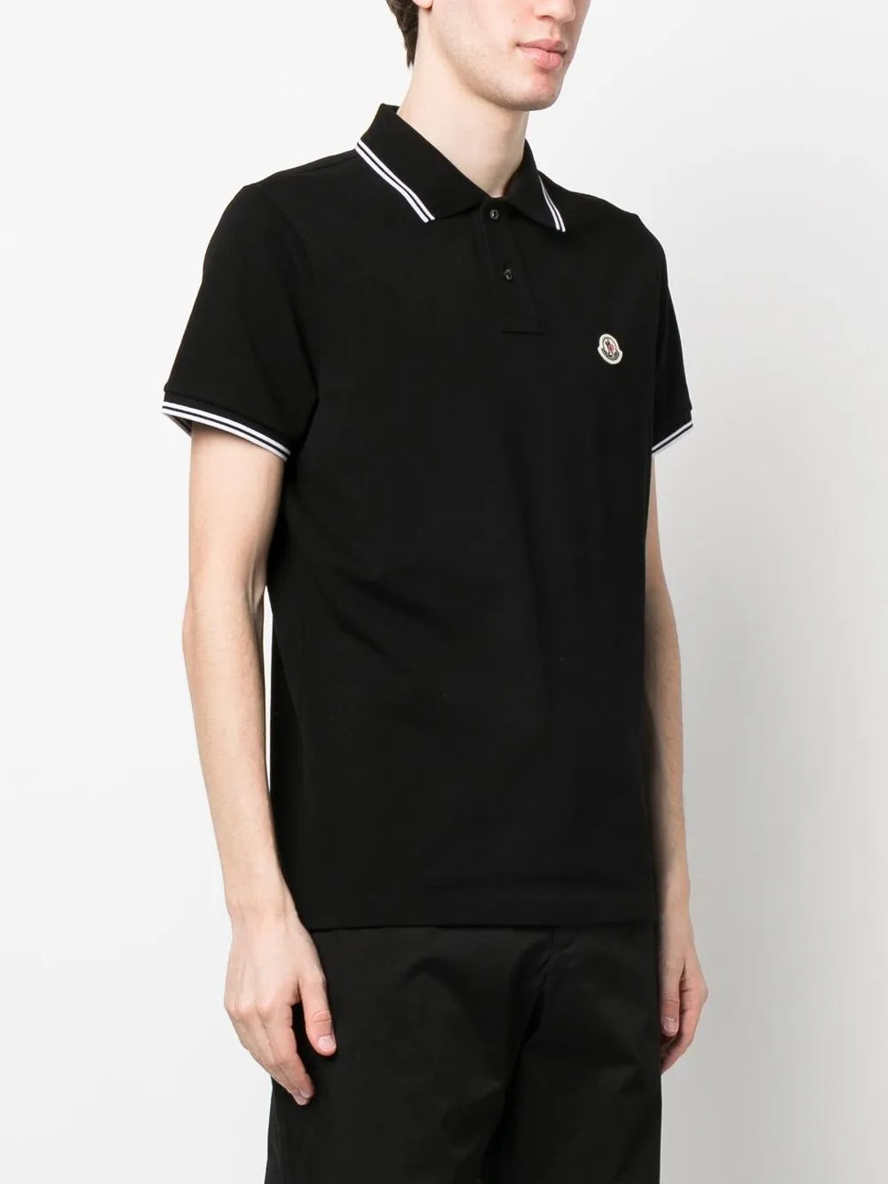 Moncler Moncler Black Polo Shirt with Signature Contrast Trim - image 3
