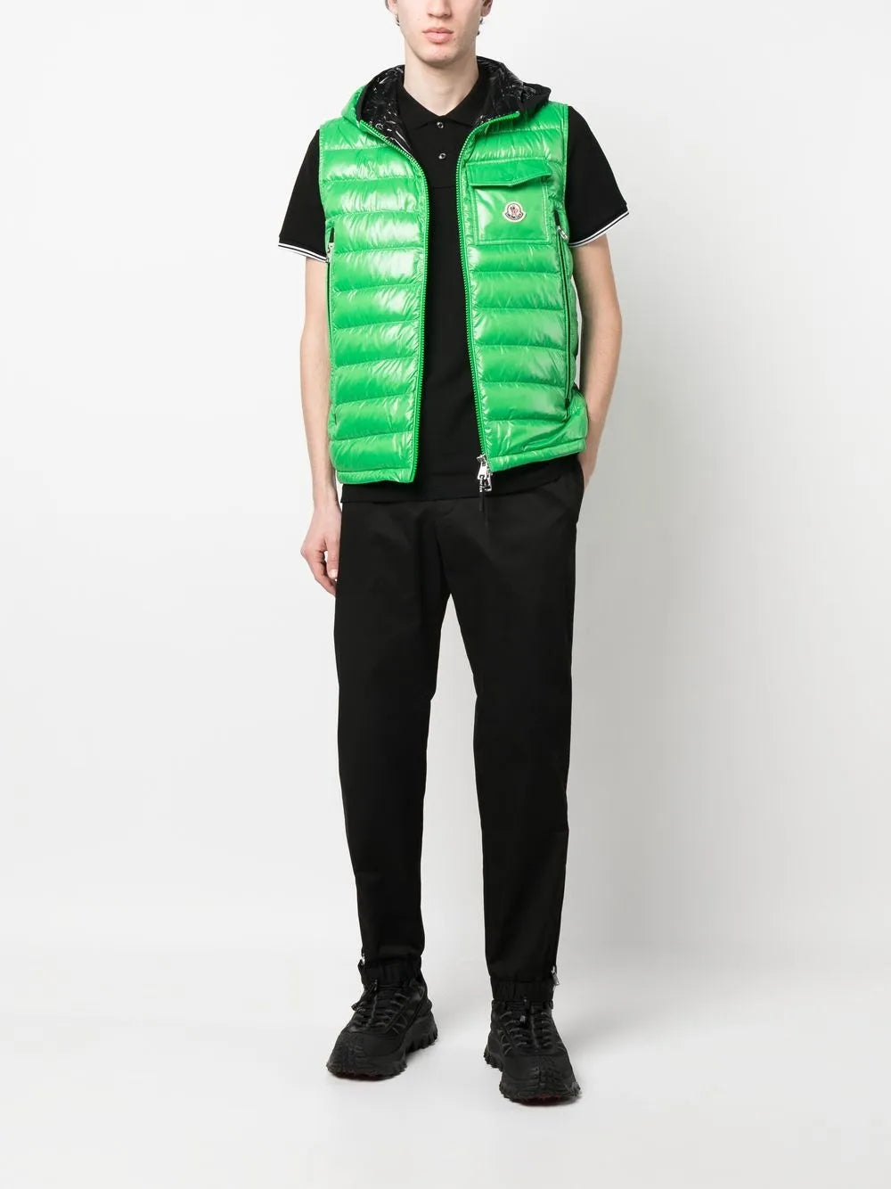Moncler Moncler Black Polo Shirt with Signature Contrast Trim - image 2